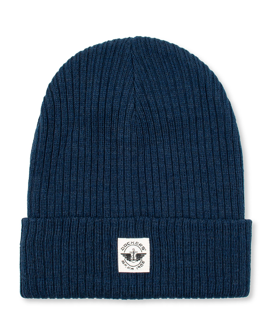 (image for) Popular Recycled Double Knit Ribbed Beanie w/ Woven Seasonal Graphic